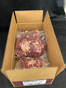 lot 151 image: Box of Frozen Beef Ribeye Steaks 9.30LBs
