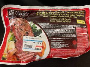 lot 153 image: Cooks Corned Beef Brisket - Flat Cut, 3.37 lbs