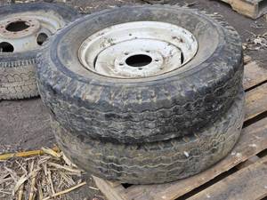 lot 57 image: 2 Used 7.50-16LT Truck Tires and Rims