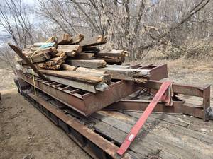 lot 115 image: Heavy Duty Trailer House Frame Trailer for Farm  Yard Use - Beams Sold Separate