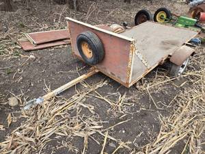 lot 118 image: Used Utility Trailer with Wooden Bed with sides and Spare Tire