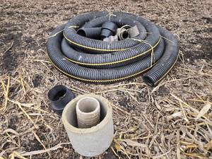 lot 126 image: Lot of PRINSCO 3 Clay Tile clay adapters Couplers and reducers and perforated tile