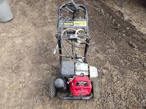 lot 134 image: Used Brute 3000 PSI Pressure Washer with Honda GC190 Engine - Needs Recoil Replaced or Repaired and Tire Fixed