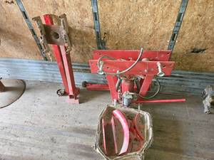 lot 148 image: Used Red Air over Hydraulic Pipe Bender with Accessories and Motor Stand