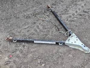 lot 187 image: Used Vehicle Tow Bar with Chains and Mounting Brackets