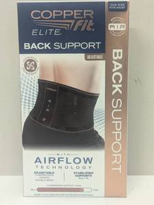lot 143 image: Copper Fit Elite Air Back Support Brace with Airflow Technology, Adjustable Compression Straps, Double Band, One Size Fits Most