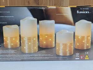 lot 30 image: Fusion Fairy Light Multifunction Remote Control LED Candles, Gold (5 Count)