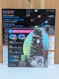 lot 19 image: Enbrighten Color Changing Led Bubble Lights 90 Lights X2 With Remote 29.5 Ft