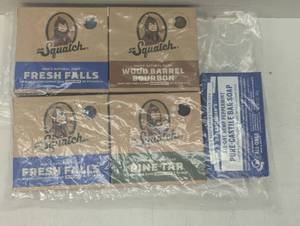 lot 119 image: 5 Pack Specialty Soap - Dr. Squatch and Dr. Bronners Pure Castile Soap