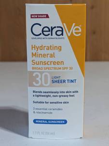 lot 98 image: CeraVe Hydrating Mineral Tinted Face Sunscreen Lotion - SPF 30 - 1.7 fl oz
