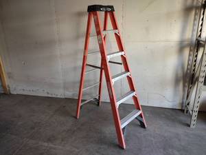 lot 38 image: Werner 6 300 lb. Fiberglass Step L...