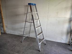 lot 46 image: Werner 6 250 lb. Aluminum Step Lad...