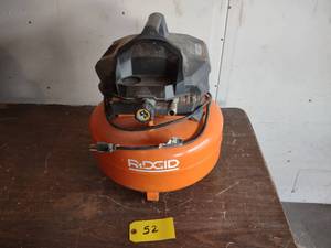 lot 52 image: Ridgid Pancake Air Compressor...