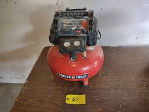 lot 57 image: Porter Cable Pancake Air Compressor...
