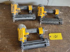 lot 131 image: (3) Dewalt Nailers...
