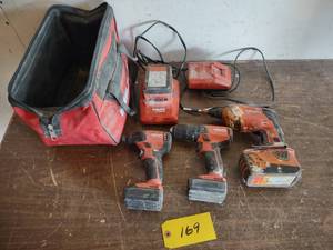 lot 169 image: (3) Hilti Cordless Tools...
