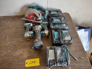 lot 174 image: Makita Cordless Tools, No Batteries...
