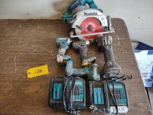 lot 176 image: Makita Cordless Tools, No Batteries...