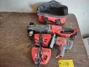 lot 178 image: Milwaukee Cordless Tools, No Batter...