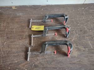 lot 257 image: (3) Bessey Heavy Duty C-Clamps...