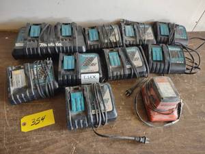 lot 354 image: Assorted Battery Chargers...