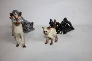 lot 13 image: Set of 4 Ceramic Cat Figurines with Various Designs