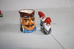 lot 35 image: Vintage Collection of 2 Porcelain Gnome Figurines and Character Mug