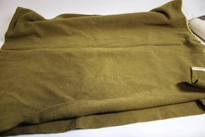 lot 116 image: Olive Green Wool Blanket with Yellow Stitching