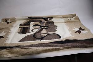 Large Tribal Design Wool Tapestry Rug