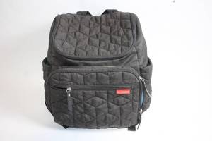 lot 140 image: Skip Hop Quilted Black Backpack Diaper Bag