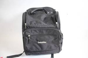 lot 141 image: Black Deloitte Backpack with Multiple Compartments