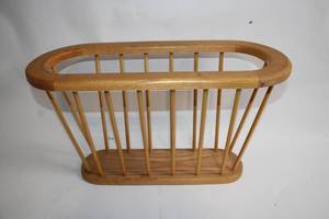 lot 143 image: Wooden Magazine Rack with Spindle Design