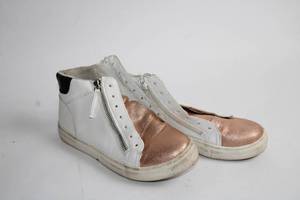lot 158 image: Pair of White and Rose Gold High-Top Sneakers, Size 7