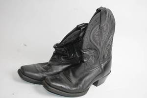 lot 167 image: Ariat Mens Black Leather Western Boots Size 9.5