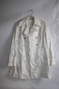 lot 187 image: Banana Republic Womens White Double-Breasted Trench Coat Size M