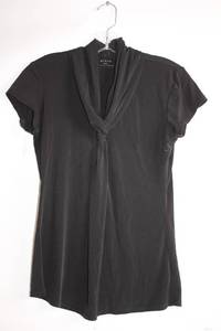 lot 192 image: Womens Black Short Sleeve Blouse with Knot Detail