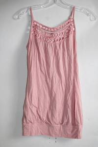 lot 193 image: Womens Light Pink Sleeveless Top with Crochet Detail
