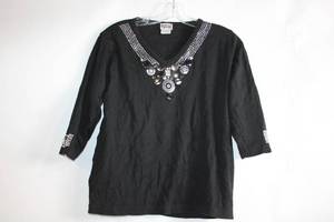 lot 207 image: Exquisite Designs Black Beaded Top - Medium