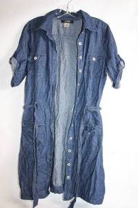 lot 220 image: J.F.W Denim Long Sleeve Button-Up Dress