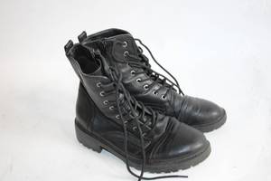 lot 259 image: Black Combat Style Boots - Womens Size 7.5