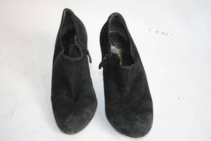 lot 261 image: Cole Haan Black Suede Heeled Ankle Boots - Size 7B