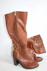 lot 265 image: Womens Cognac Knee-High Boots - Size 7 Medium
