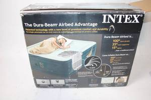lot 327 image: Intex Queen-Size Dura-Beam Airbed with Premium Pillow Top