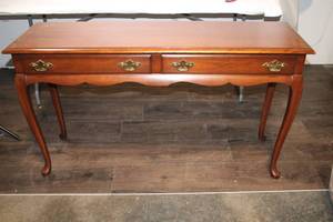 lot 356 image: Vintage Wooden Console Table with Brass Handles