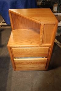 lot 358 image: Thompson Oak Low Pier Nightstand by CVR Inc.