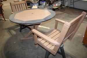 lot A-360 image: Patio Set with Round Composite Table and 2 Chairs