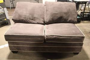 lot 366 image: Convertible Grey Sofa with Queen-Size Pull-Out Mattress