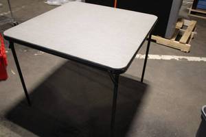 lot 368 image: Square Foldable Table with Metal Frame