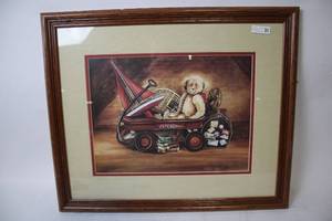lot 417 image: Framed Childrens Vintage Artwork by Greg Giordano