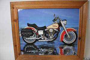 lot 421 image: Harley-Davidson Electra Glide Framed Picture